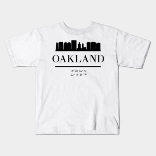 OAKLAND CALIFORNIA BLACK SILHOUETTE SKYLINE ART Kids T-Shirt